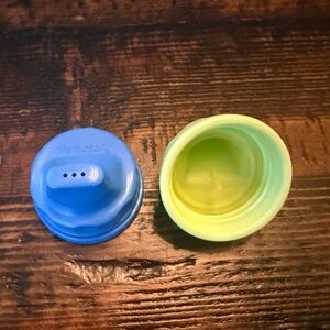 Lifefactory Blue and Green Sippy Cup Bottle Caps